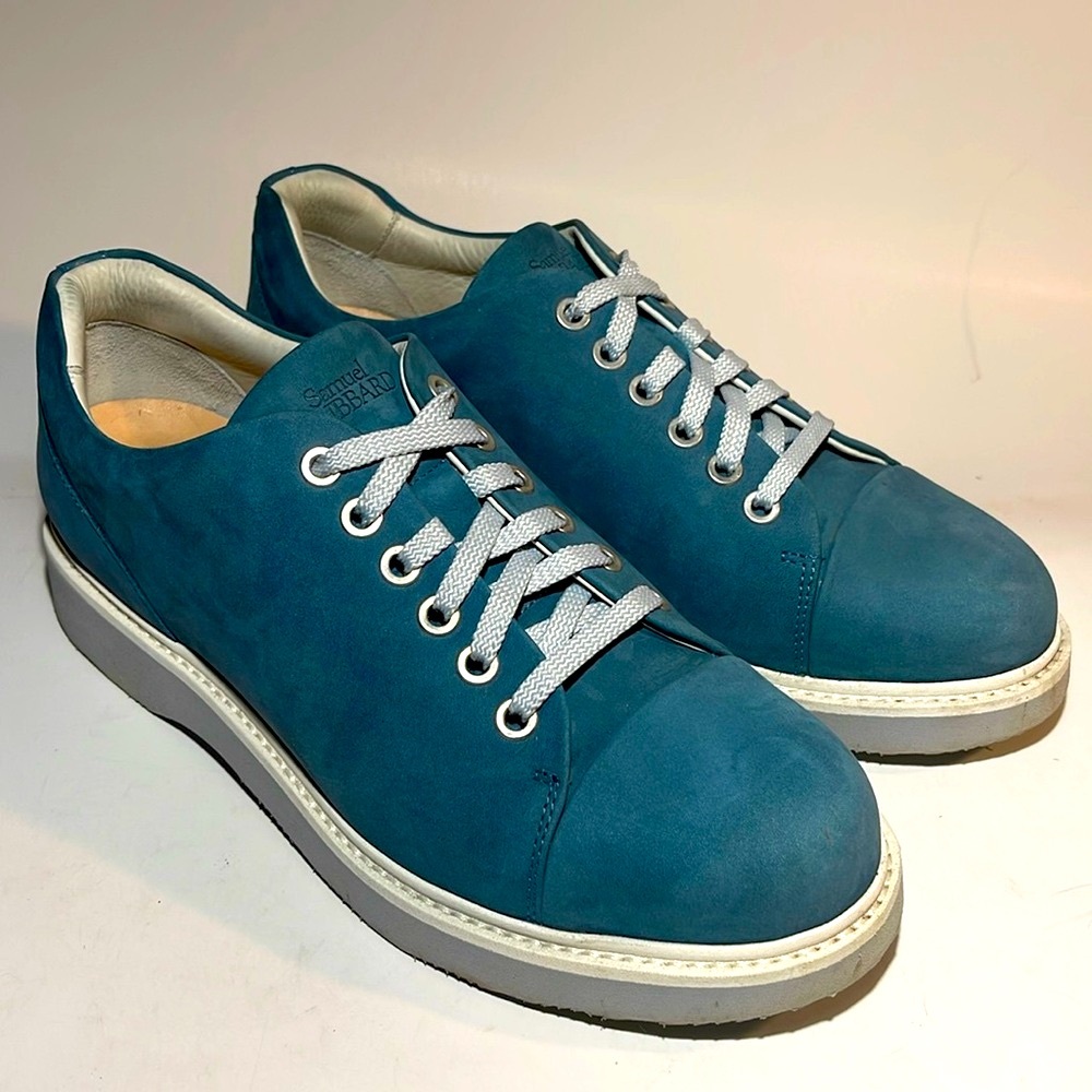 Sky Blue Nubuck Leather Samuel Hubbard ‘Fast for Her’ Sneakers w/ Vibram Soles